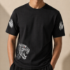 Tiger embroidery tshirt oversized black unisex 240 GSM LabelResha India